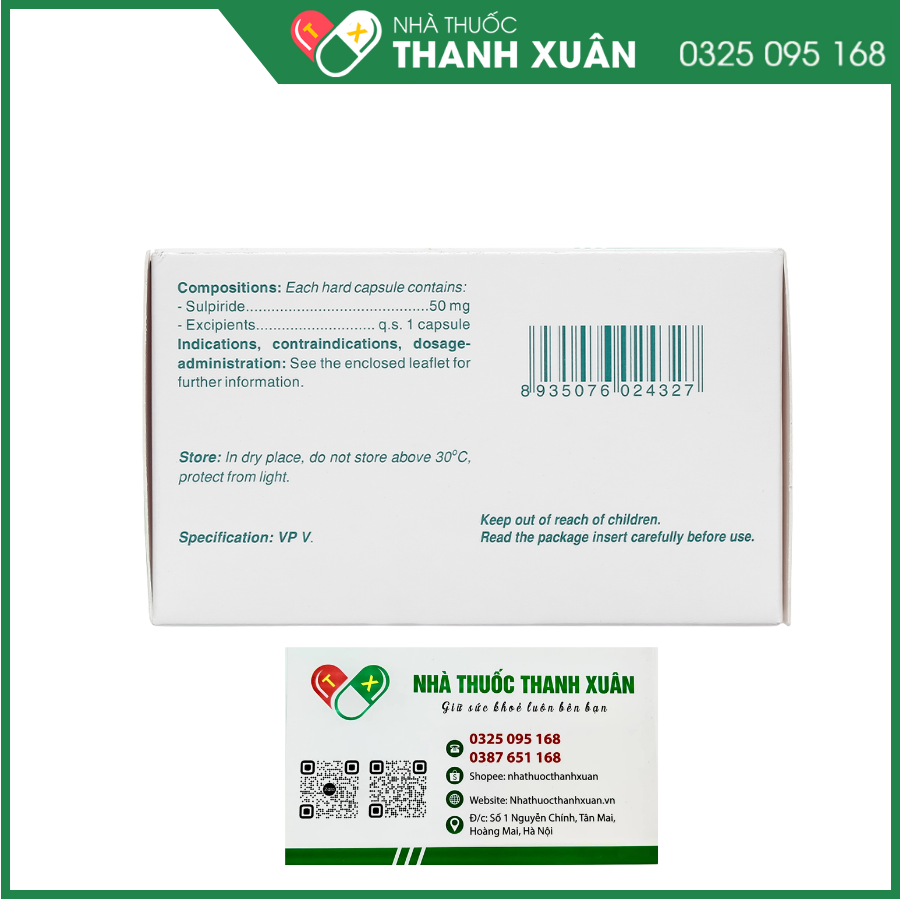 TV. Sulpiride 50mg trị chứng rối loạn tâm thần phân liệt
